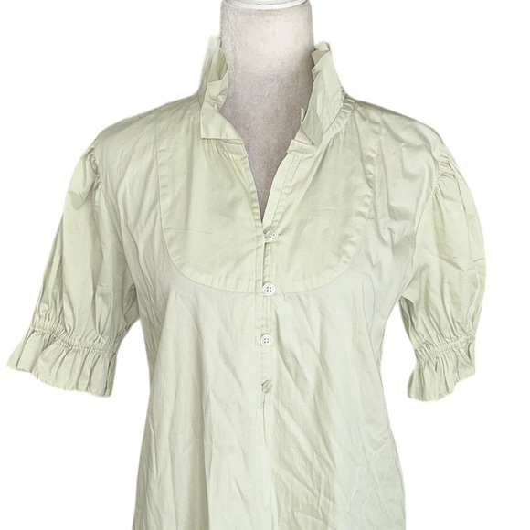 S’EDGE Erin Pastel Green Puff Sleeve Ruffle Mini Dress in Sea Glass - S - Picture 7 of 16